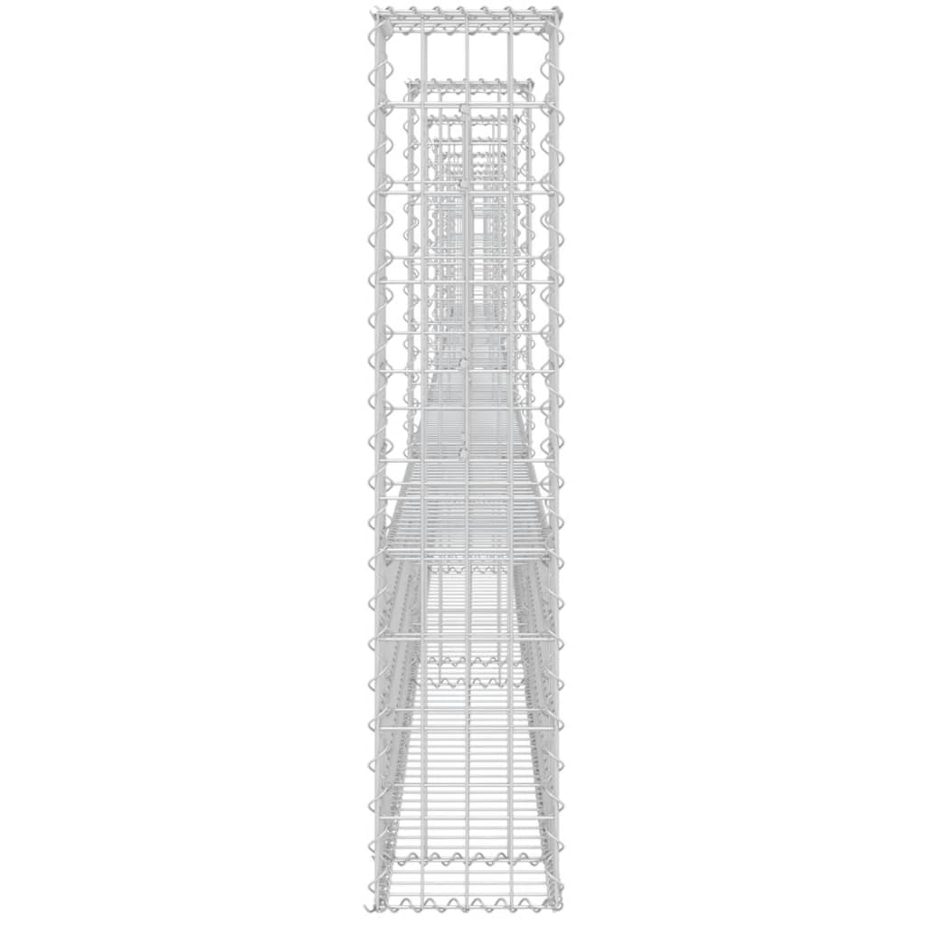vidaXL U-formad gabionkorg med 8 stolpar järn 860x20x100 cm