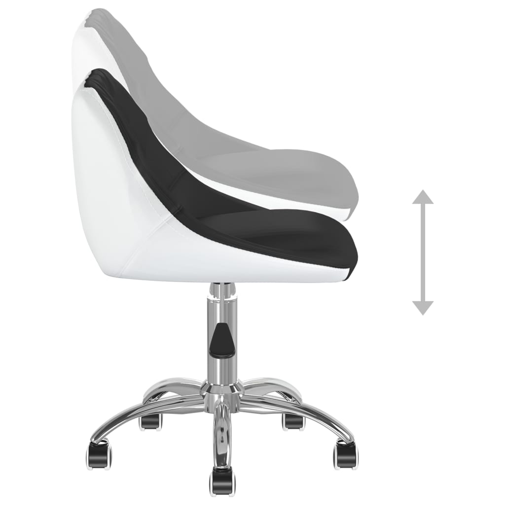 vidaXL Snurrbar matstol svart och vit konstläder