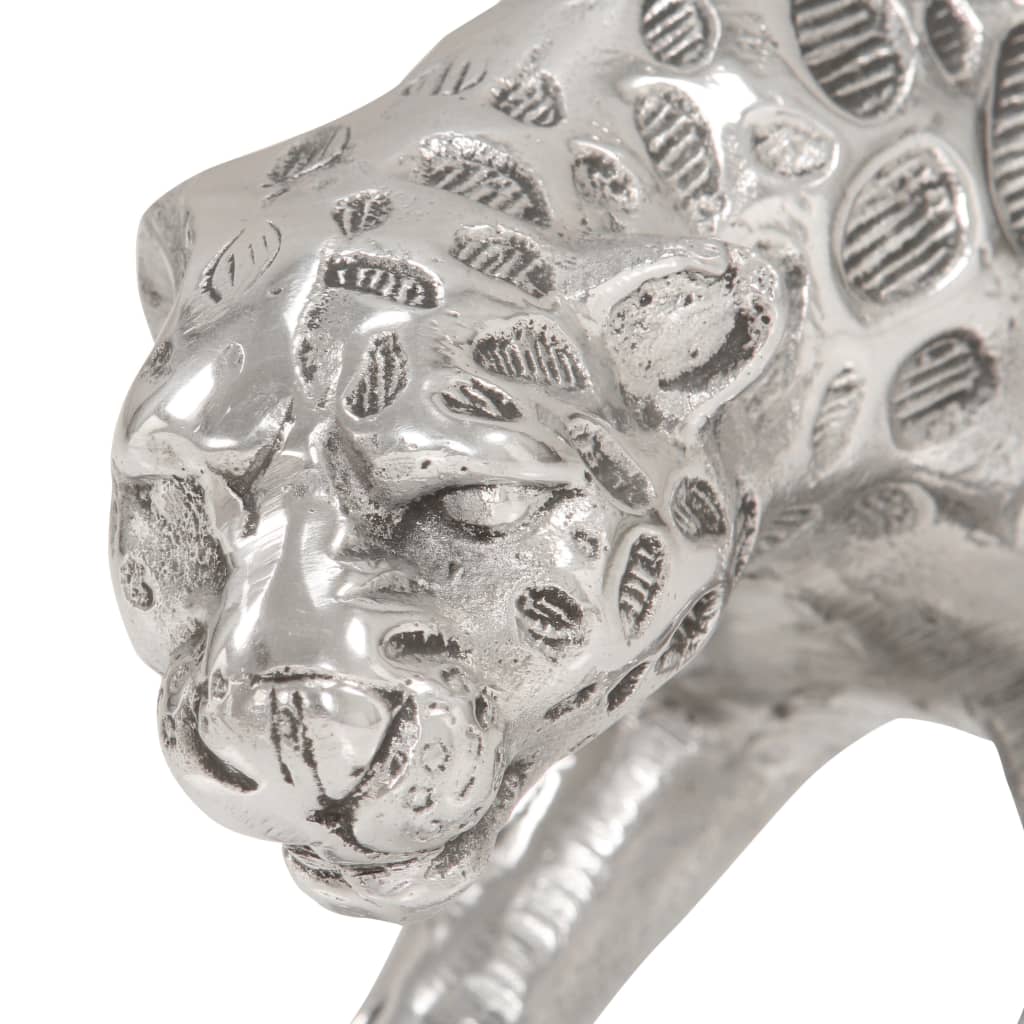 vidaXL Skulptur jaguar massiv aluminium 50x10x14 cm silver