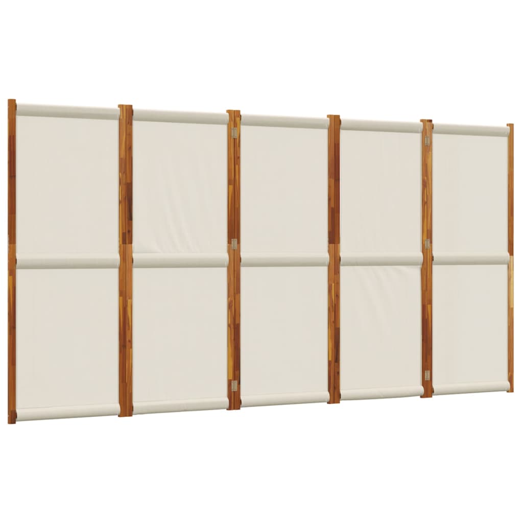 vidaXL Rumsavdelare 5 paneler ljusgrå 350x180 cm