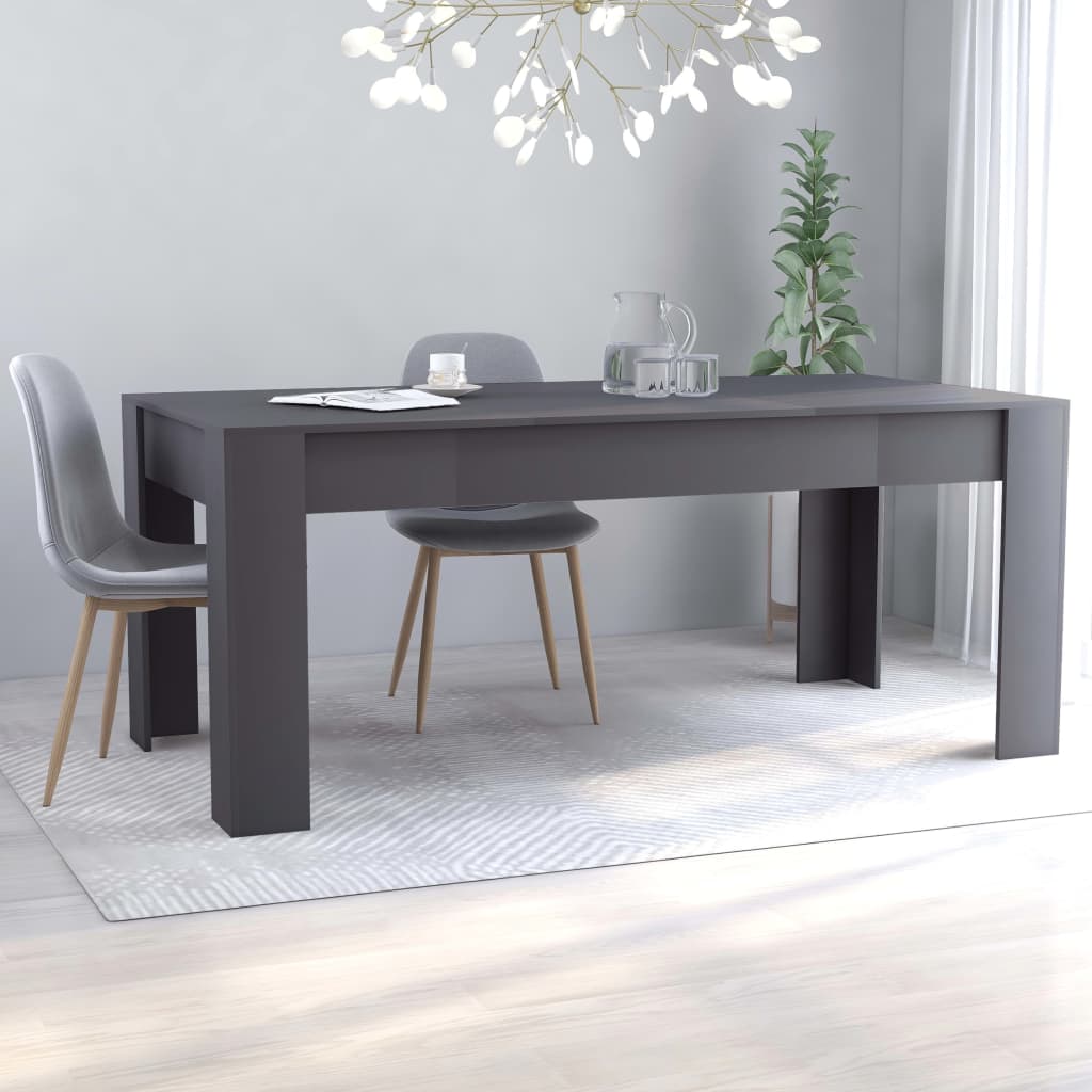 vidaXL Matbord grå 180x90x76 cm konstruerat trä