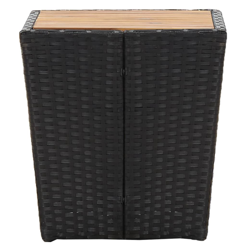 vidaXL Tebord svart 41,5x41,5x43 cm konstrotting och massivt akaciaträ