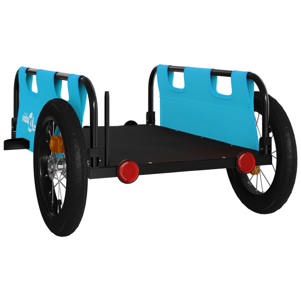 vidaXL Cykelvagn blå oxfordtyg och järn