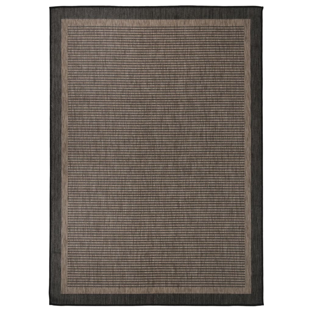 vidaXL Utomhusmatta plattvävd 120x170 cm mörkbrun