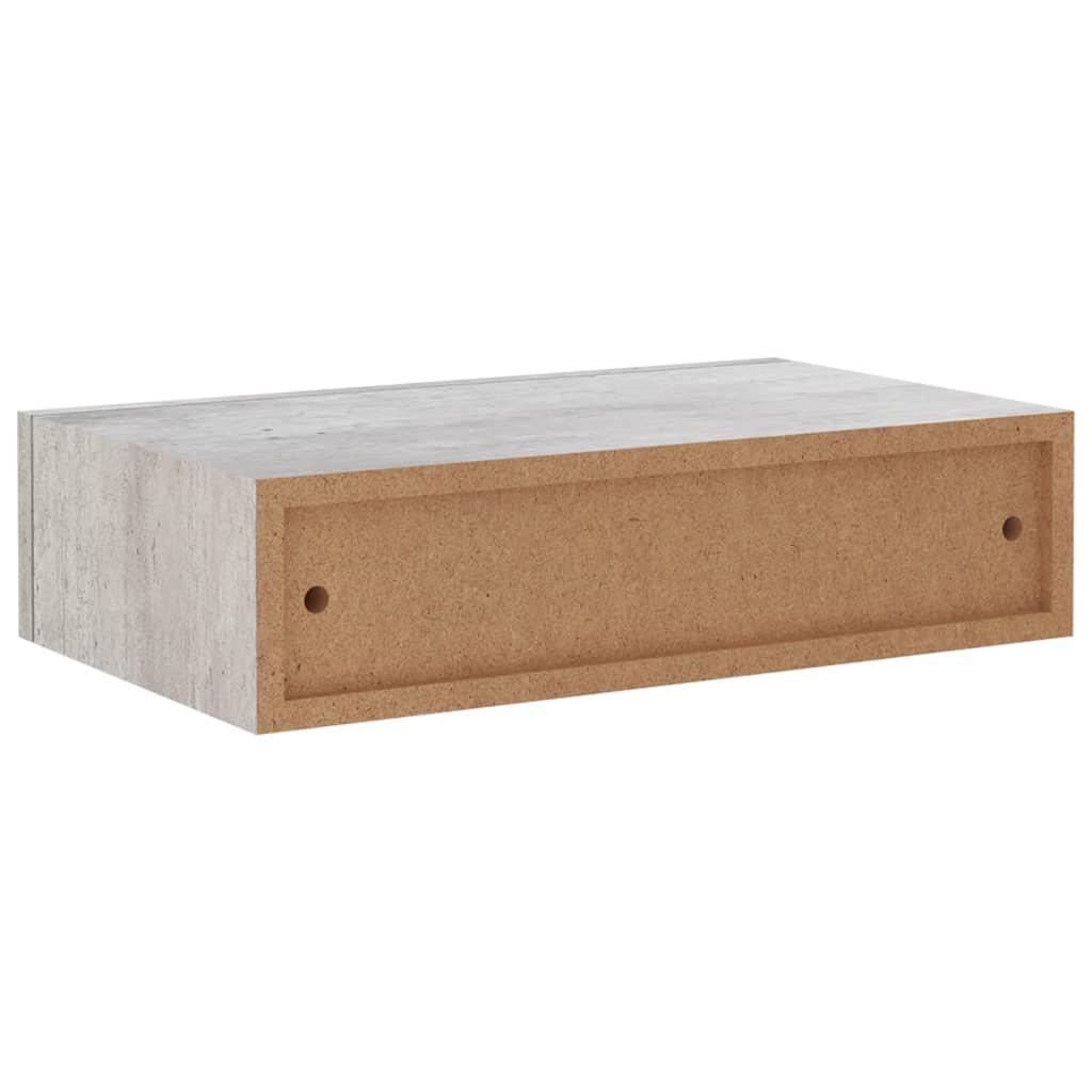 vidaXL Väggmonterad låda betonggrå 40x23,5x10 cm MDF
