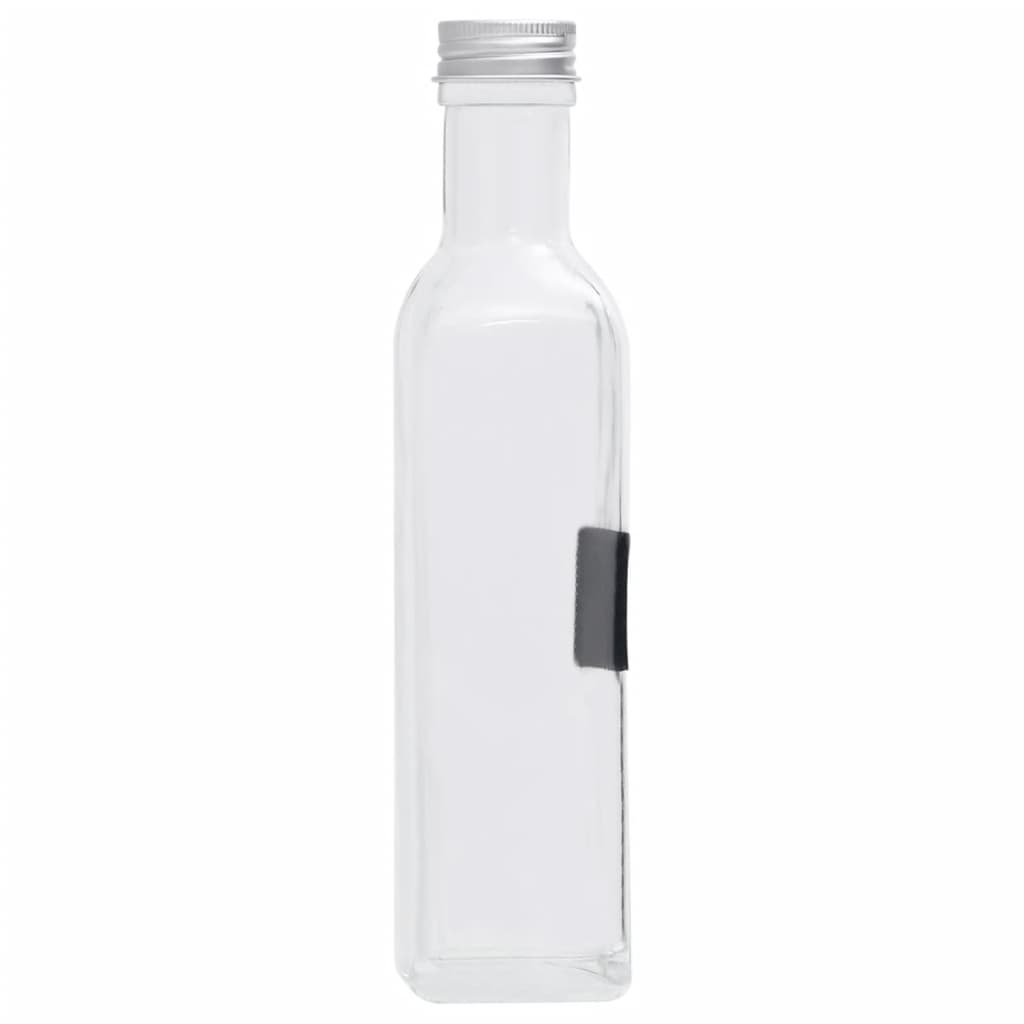 vidaXL Glasflaskor 250 ml med skruvkork 20 st