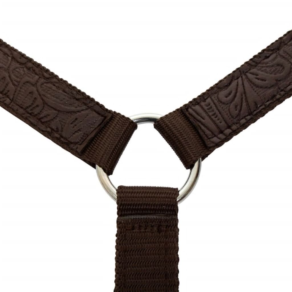 vidaXL Westernsadel träns&halsband äkta läder 16" brun