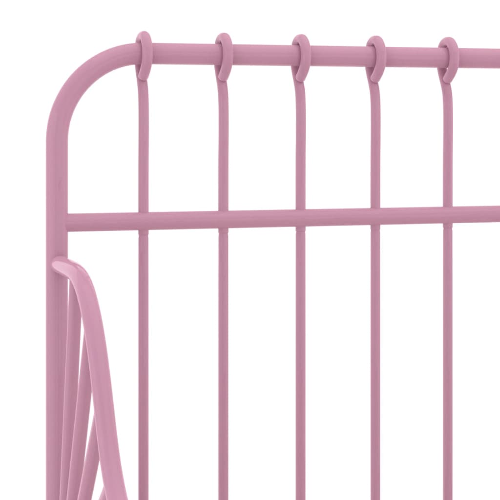 vidaXL Utdragbar sängram rosa metall 80x130/200 cm