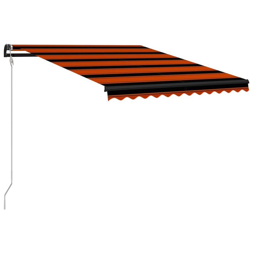 vidaXL Infällbar markis med vindsensor & LED 300x250 cm orange & brun
