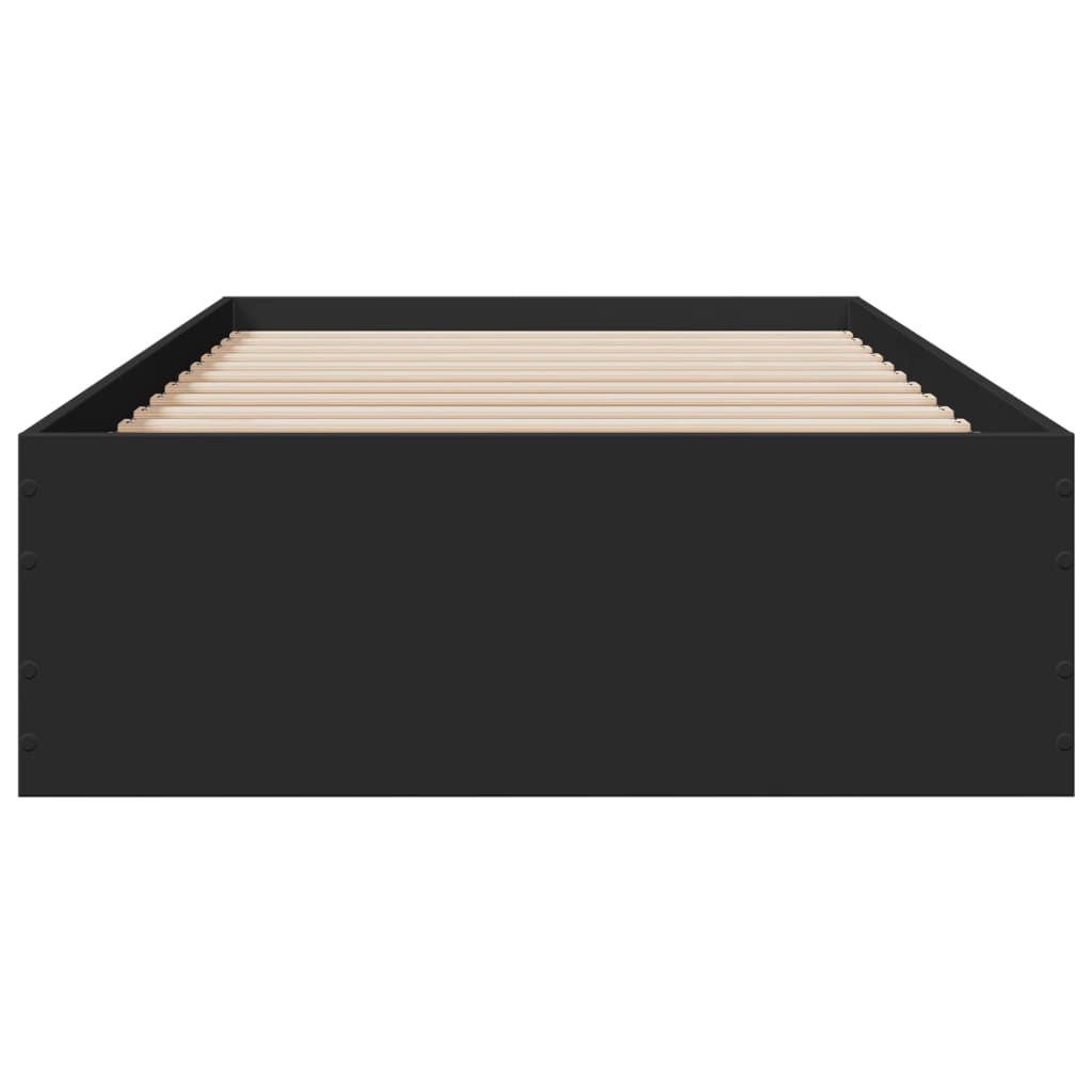 vidaXL Sängram med lådor svart 140x190 cm konstruerat trä
