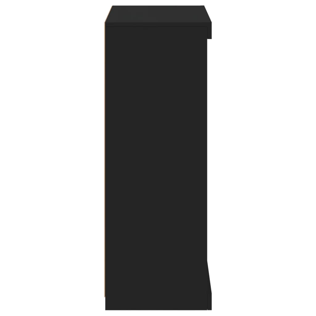 vidaXL Skänk med LED-belysning svart 60,5x37x100 cm