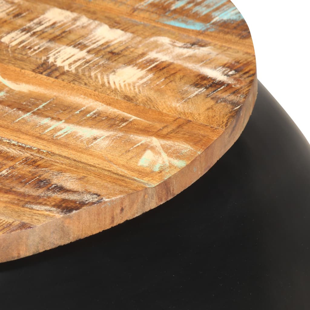 vidaXL Soffbord svart 68x68x30 cm massivt återvunnet trä