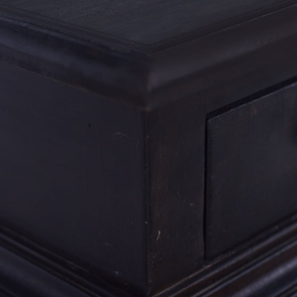 vidaXL Sängbord ljus svart 35x30x60cm massiv mahogny