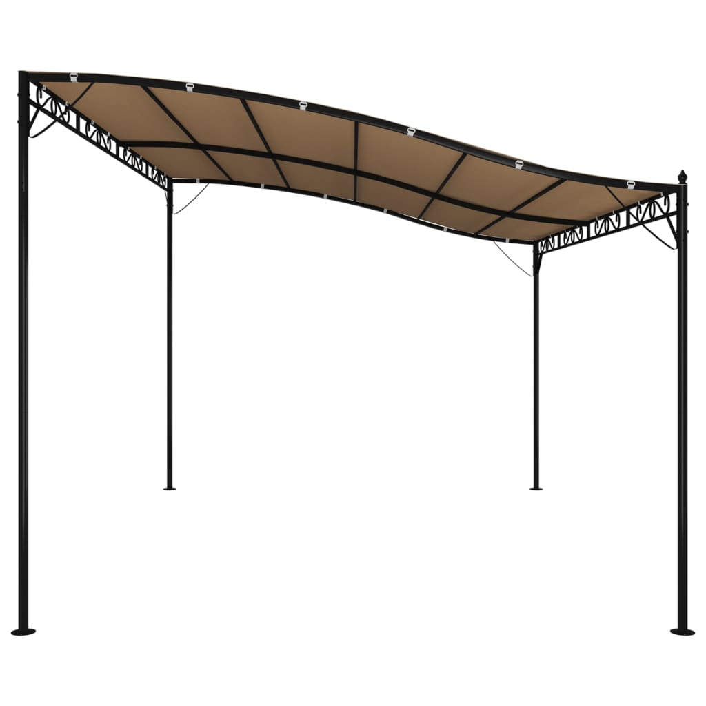 vidaXL Paviljong taupe 4x3 m 180 g/m² tyg och stål