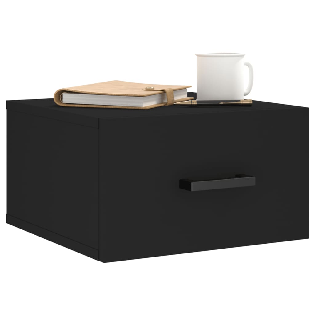 vidaXL Väggmonterade sängbord 2 st svart 35x35x20 cm