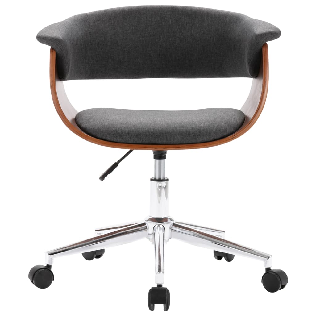 vidaXL Snurrbar kontorsstol grå böjträ och tyg