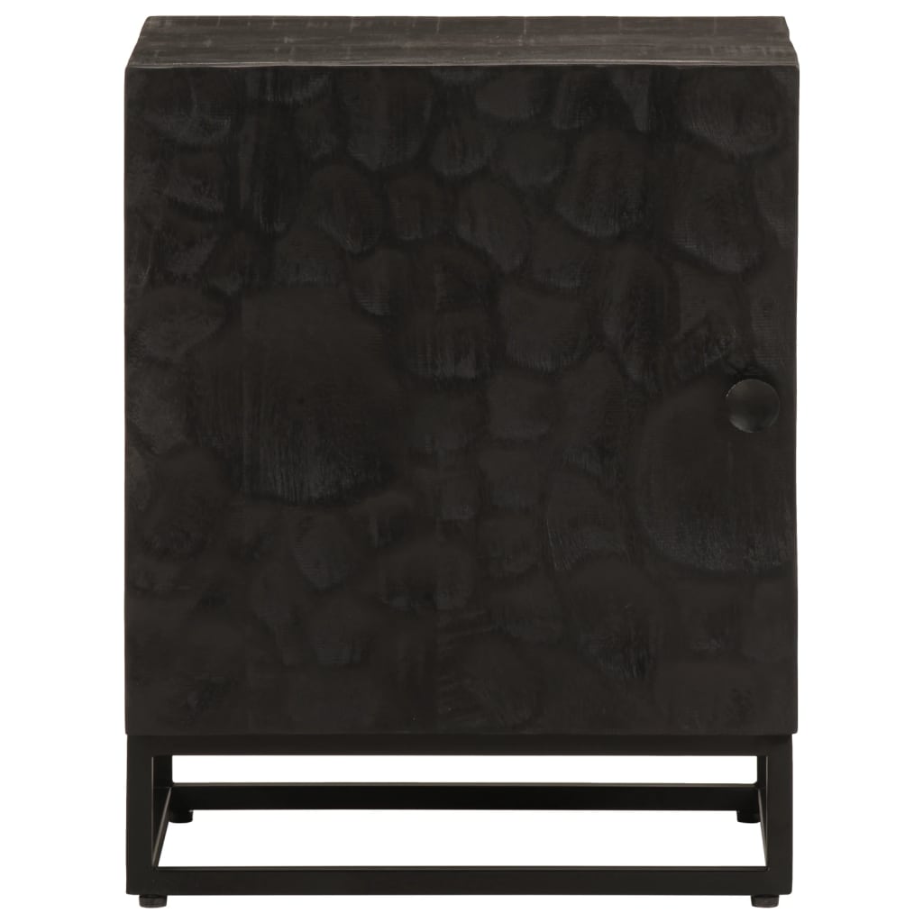 vidaXL Sängbord svart 40x30x50 cm massivt mangoträ och järn