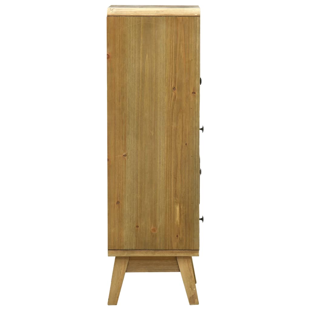 vidaXL Skänk med 5 lådor brun 37x30x97,5 cm trä