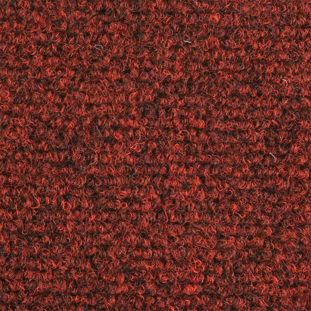 vidaXL Trappstegsmattor självhäftande 15 st brodyr 65x21x4 cm röd