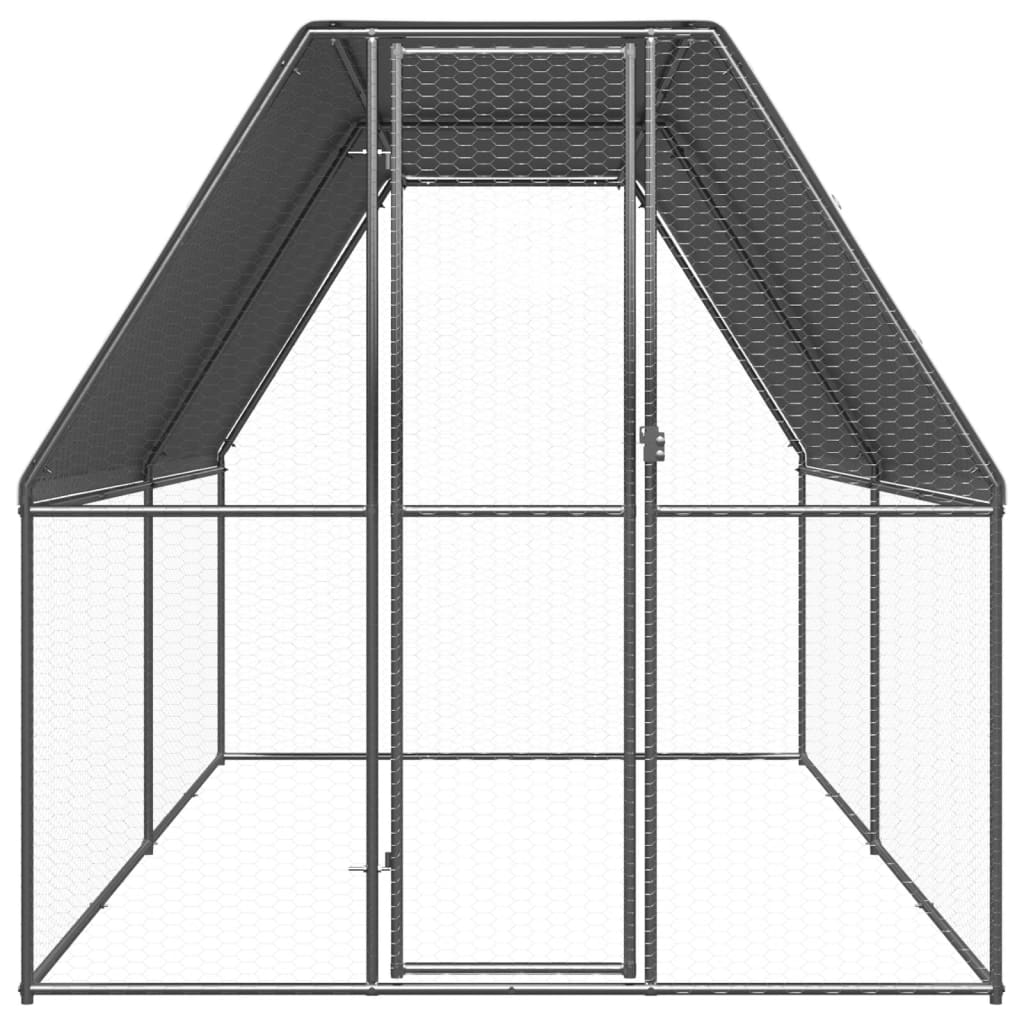 vidaXL Hönsbur för utomhusbruk 2x4x2 m galvaniserat stål