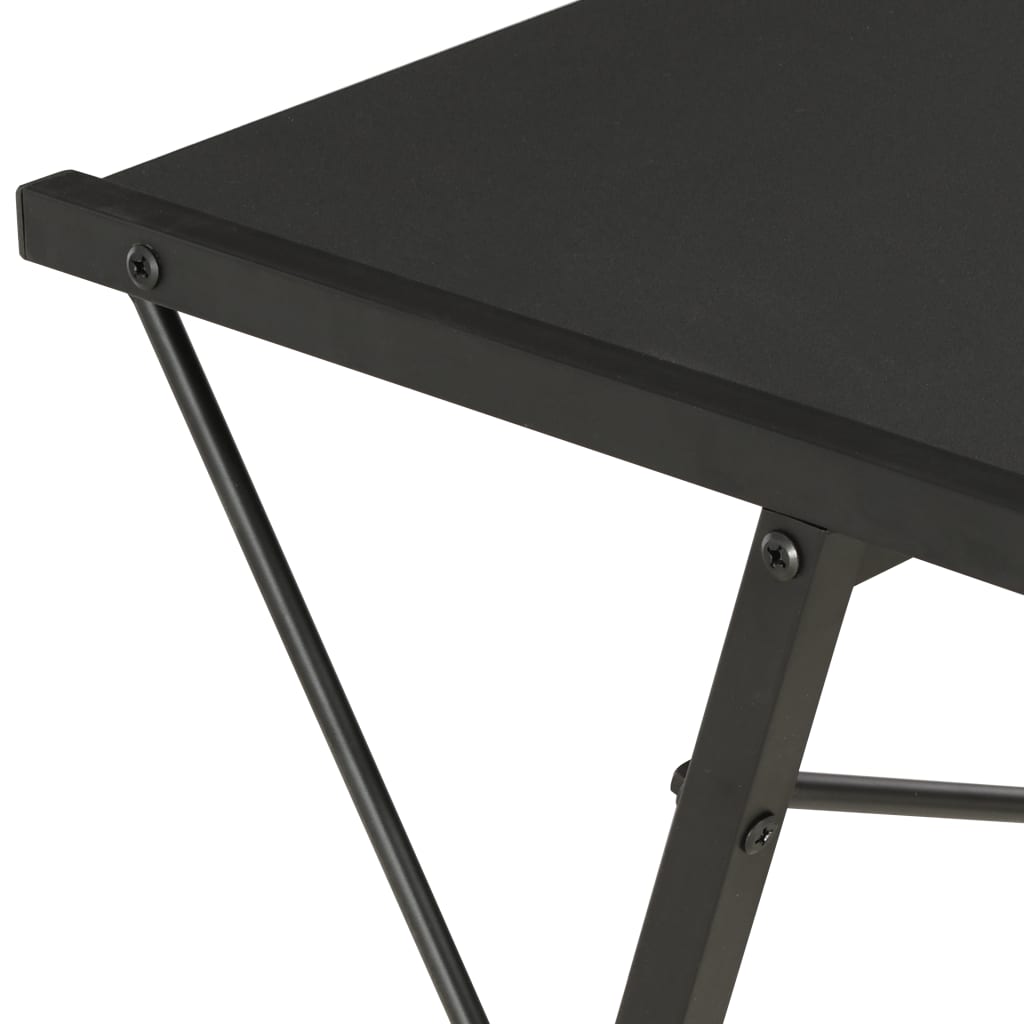 vidaXL Skrivbord med hylla svart 116x50x93 cm