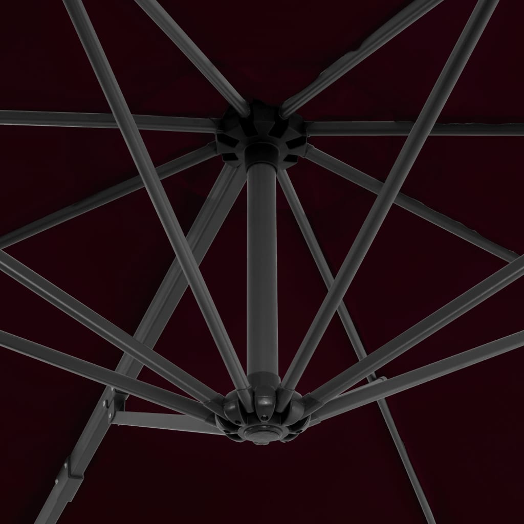 vidaXL Frihängande parasoll med aluminiumstång röd 300 cm