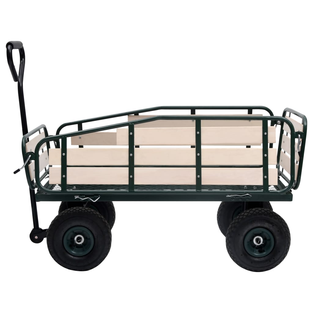 vidaXL Trädgårdsvagn metall och trä 250 kg
