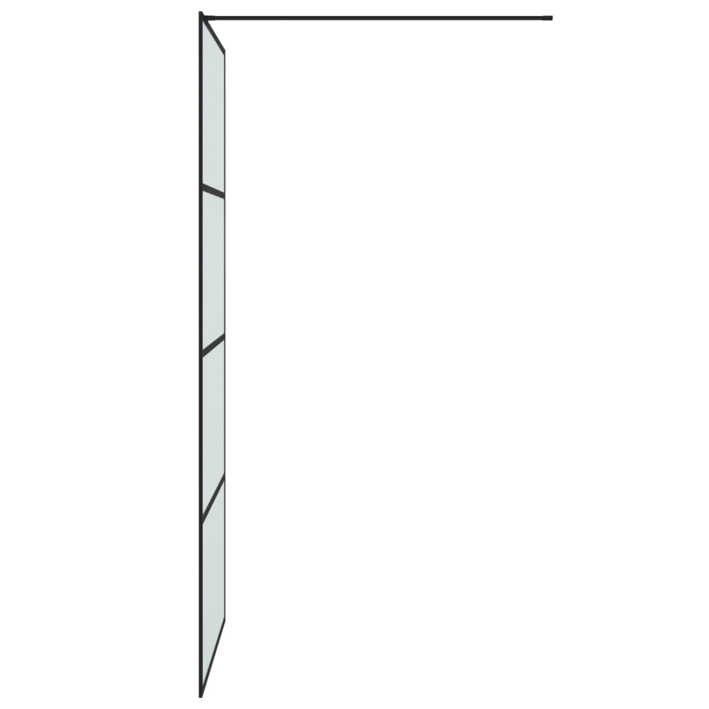 vidaXL Duschvägg svart 90x195 cm halvfrostat ESG-glas
