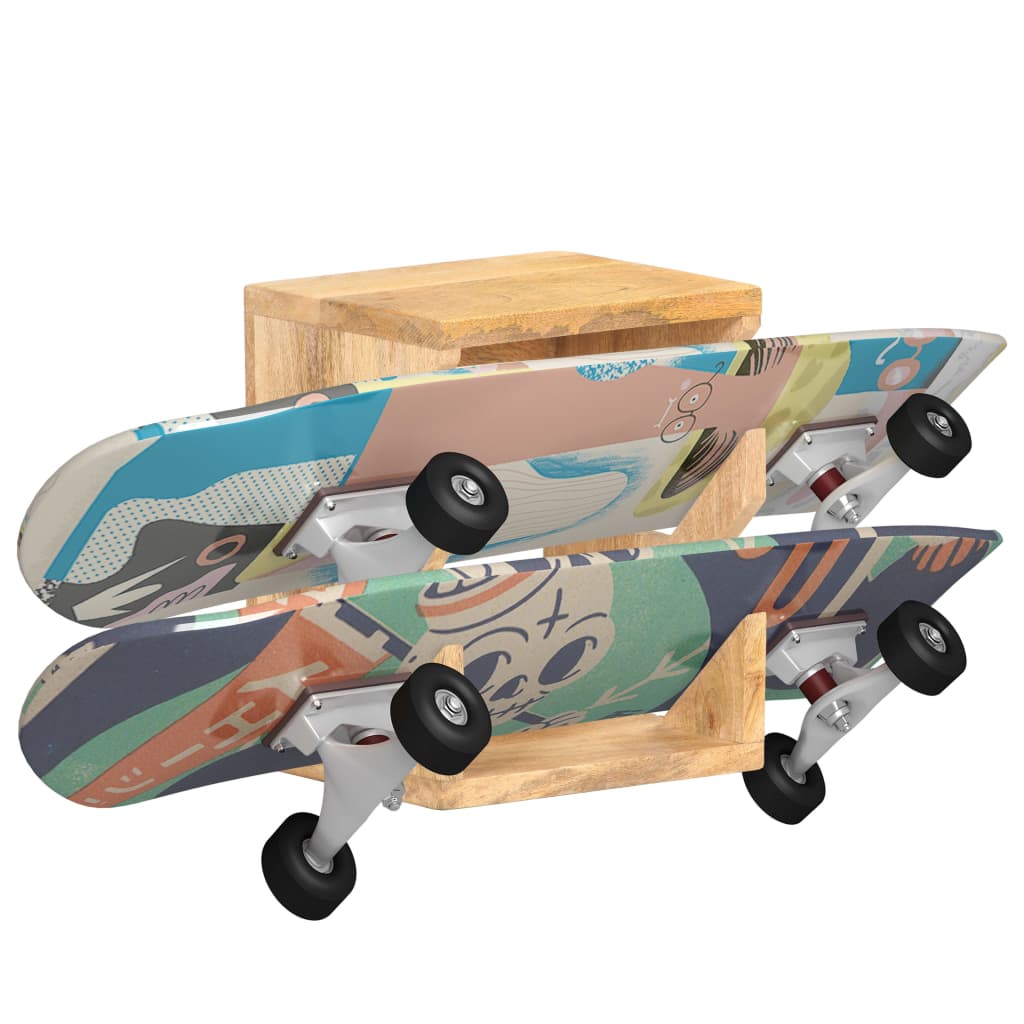vidaXL Väggmonterad skateboardhållare 25x20x30 cm massivt mangoträ