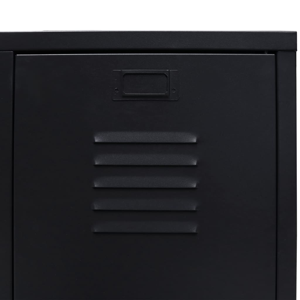 vidaXL Garderob industriell stil metall 67x35x107 cm svart