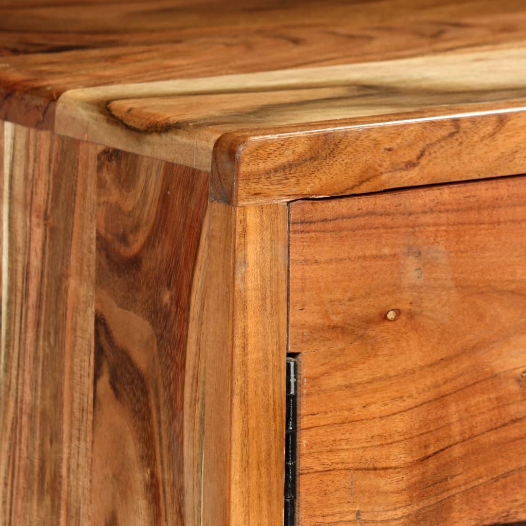 vidaXL Skänk massivt trä med snidade dörrar 160x40x75 cm