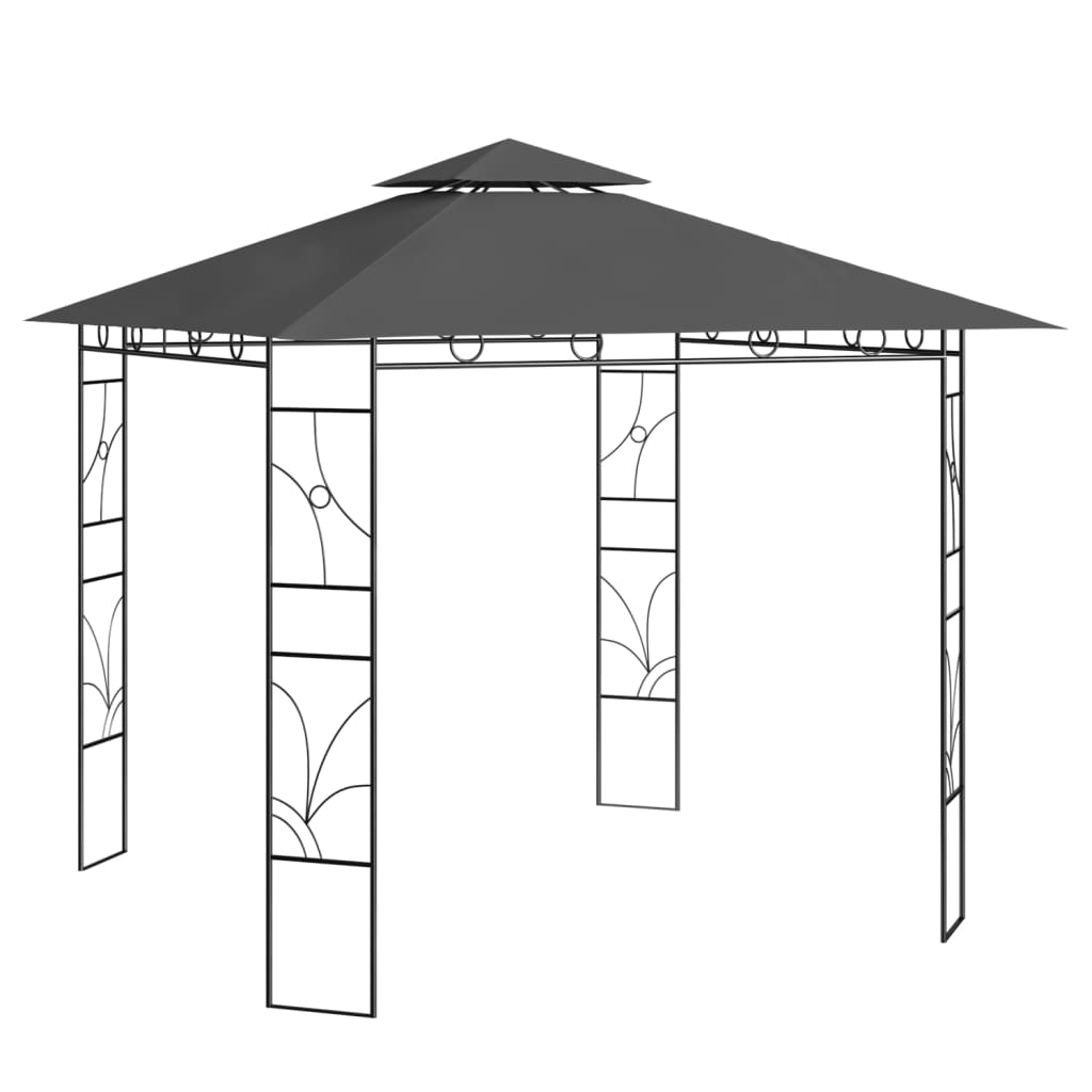 vidaXL Paviljong 3x3x2,7 m antracit 160 g/m²