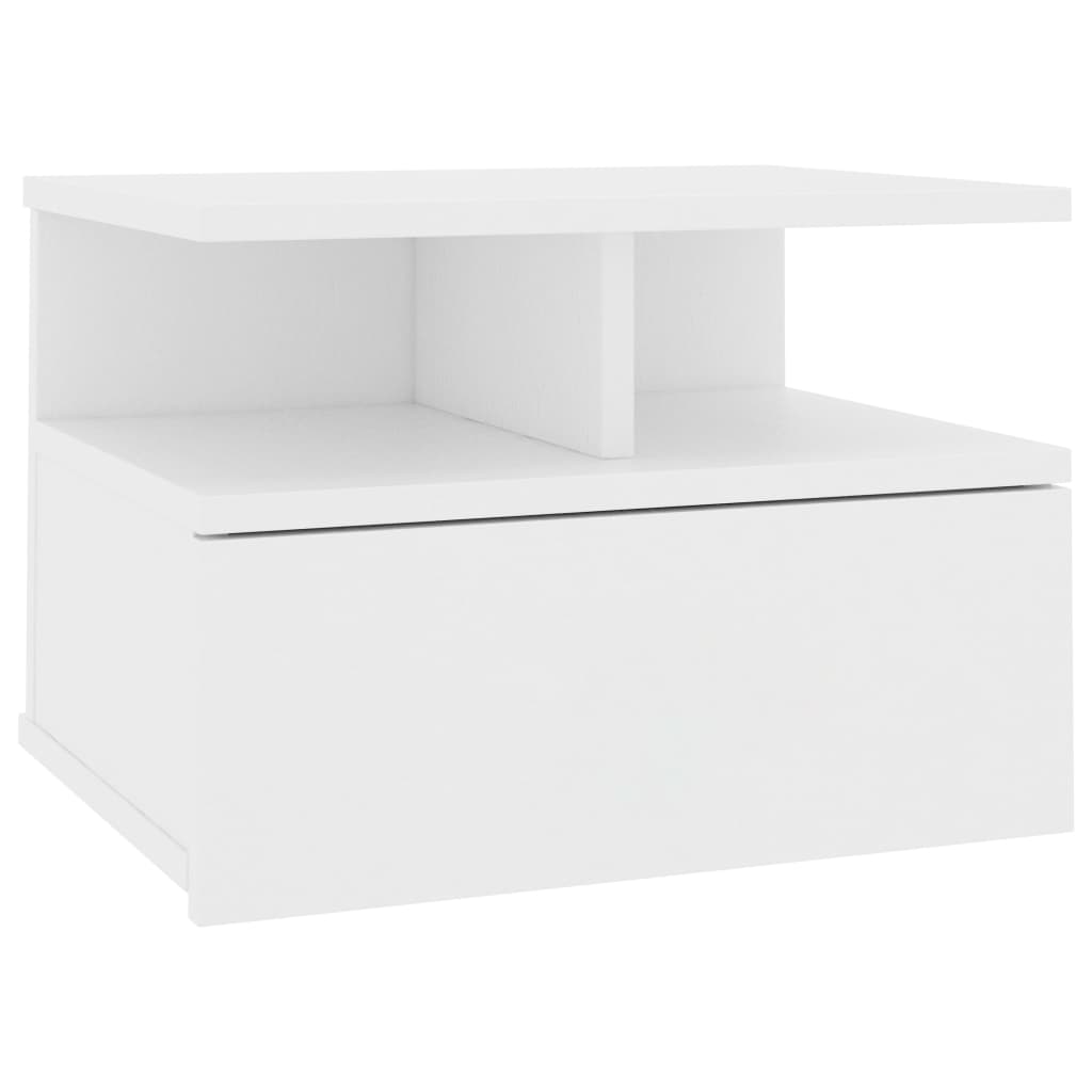 vidaXL Svävande sängbord vit 40x31x27 cm konstruerat trä