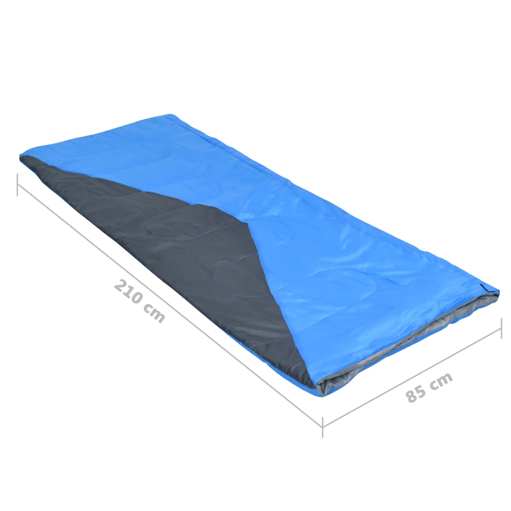 vidaXL Lätta sovsäckar 2 st rektangulär blå 1100 g 10°C