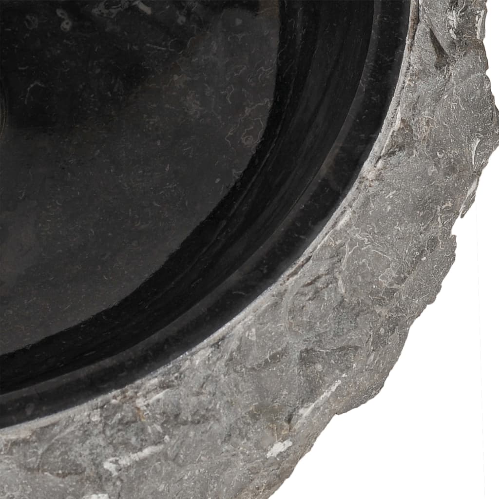 vidaXL Badrumsunderskåp teak med handfat marmor svart
