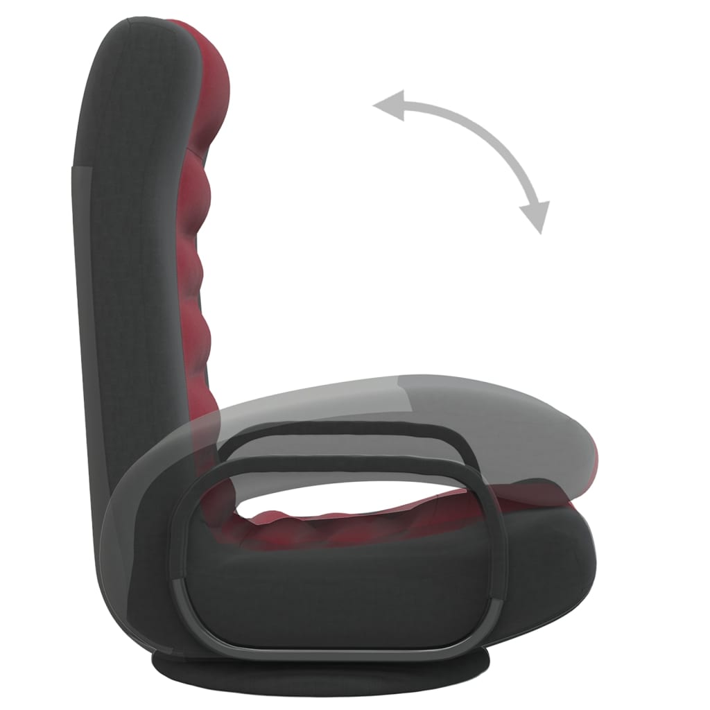 vidaXL Snurrbar golvstol svart och vinröd tyg