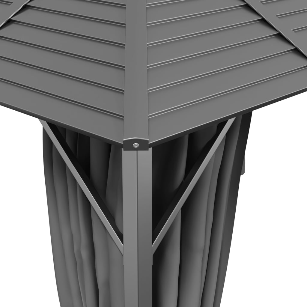 vidaXL Paviljong med dubbeltak 3x3 m antracit