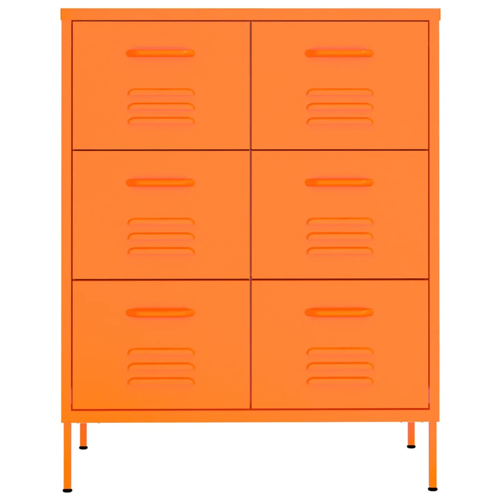 vidaXL Byrå orange 80x35x101,5 cm stål
