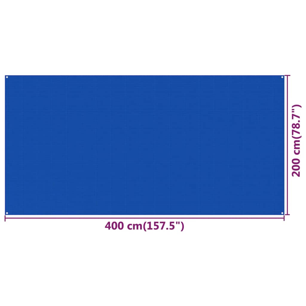 vidaXL Tältmatta 200x400 cm blå HDPE