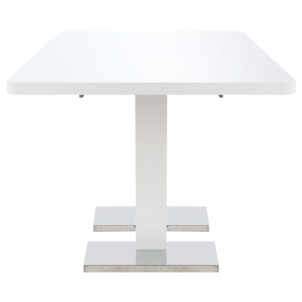 vidaXL Utdragbart matbord vit högglans 180x90x76 cm MDF