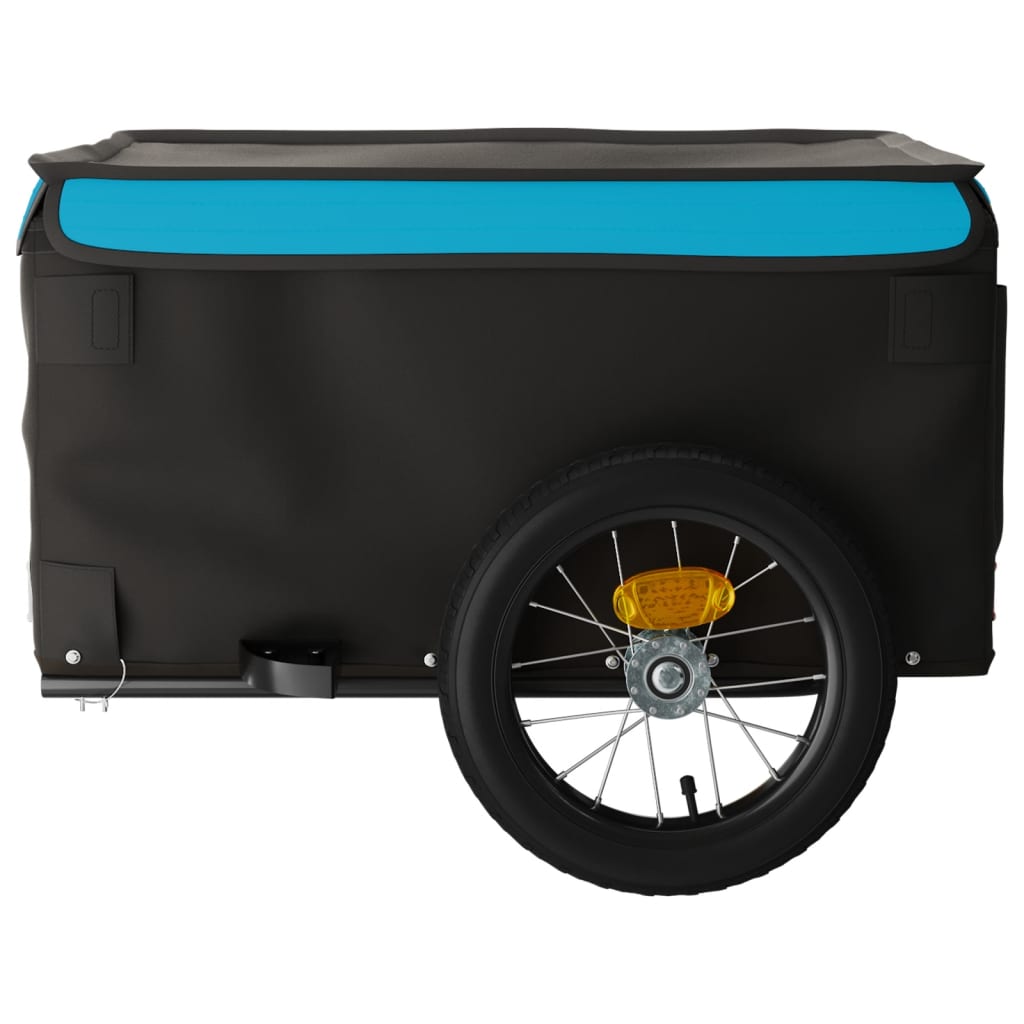 vidaXL Cykelvagn svart och blå 30 kg järn