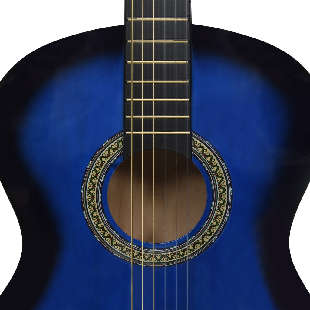 vidaXL Klassisk gitarr 12 delar blå 4/4 39"
