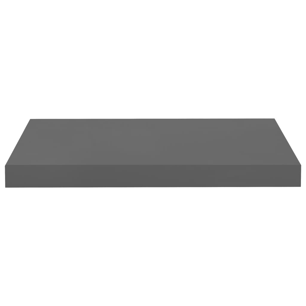 vidaXL Svävande vägghylla grå högglans 50x23x3,8 cm MDF