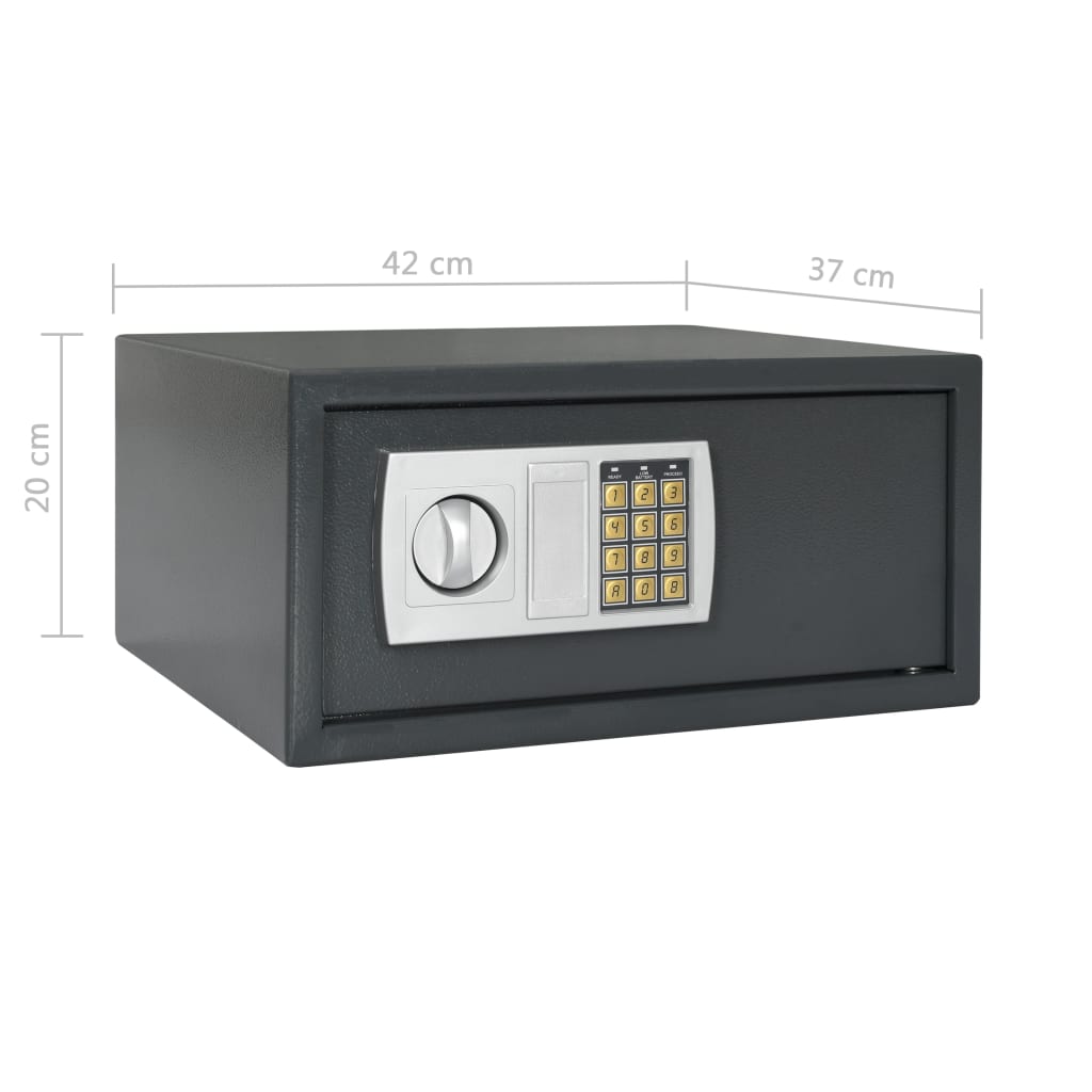 vidaXL Digitalt kassaskåp mörkgrå 42x37x20 cm