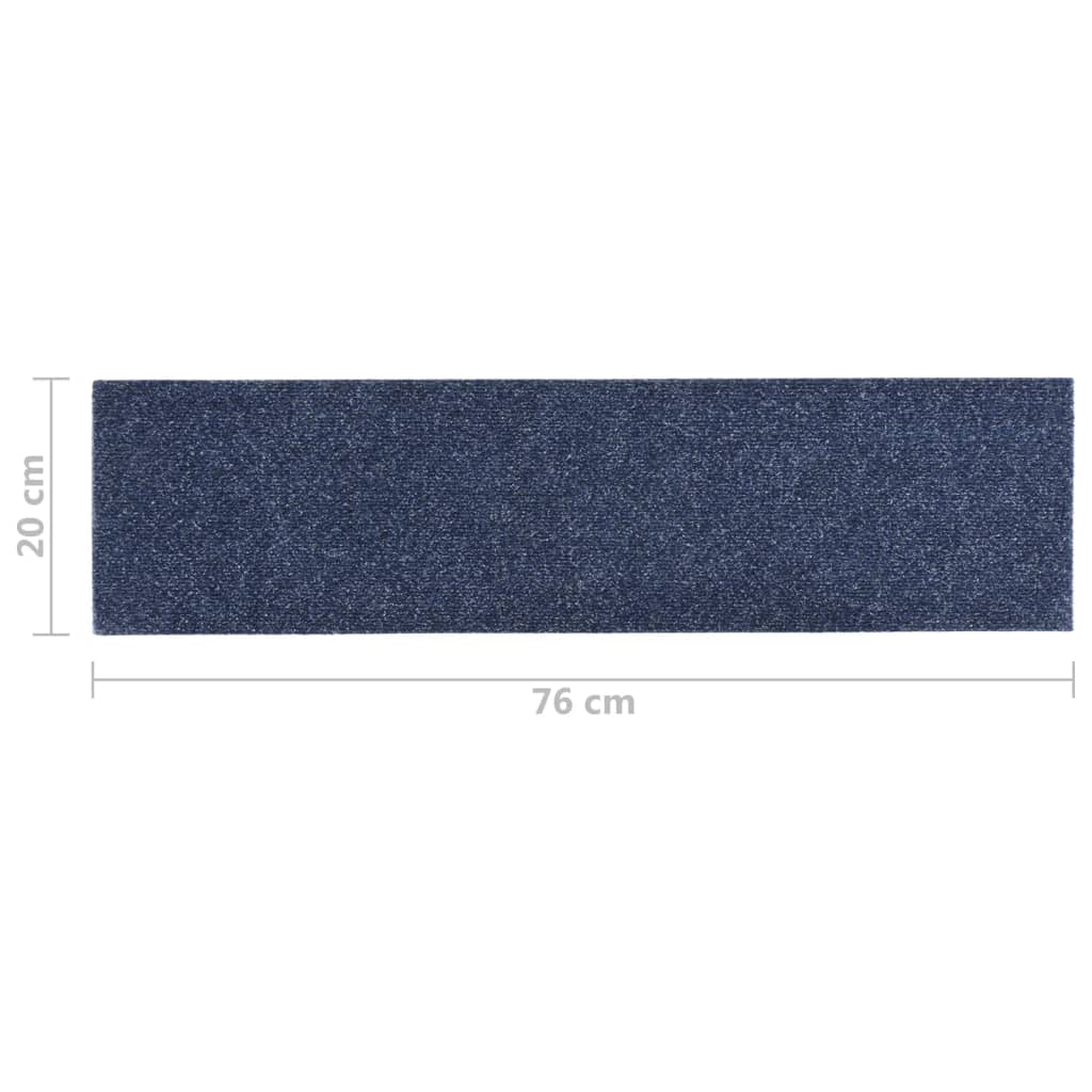 vidaXL Trappstegsmattor självhäftande 15 st 76x20 cm grå blå