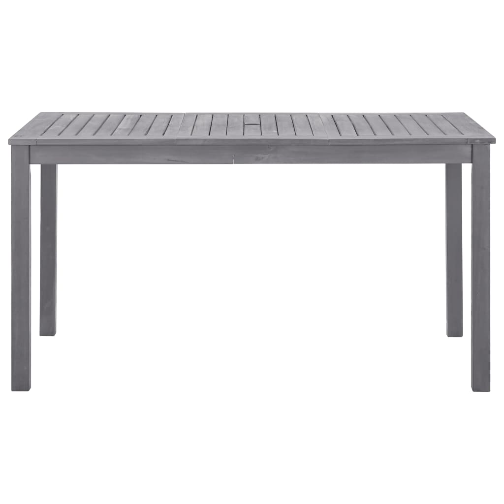 vidaXL Trädgårdsbord grå 140x80x74 cm massivt akaciaträ
