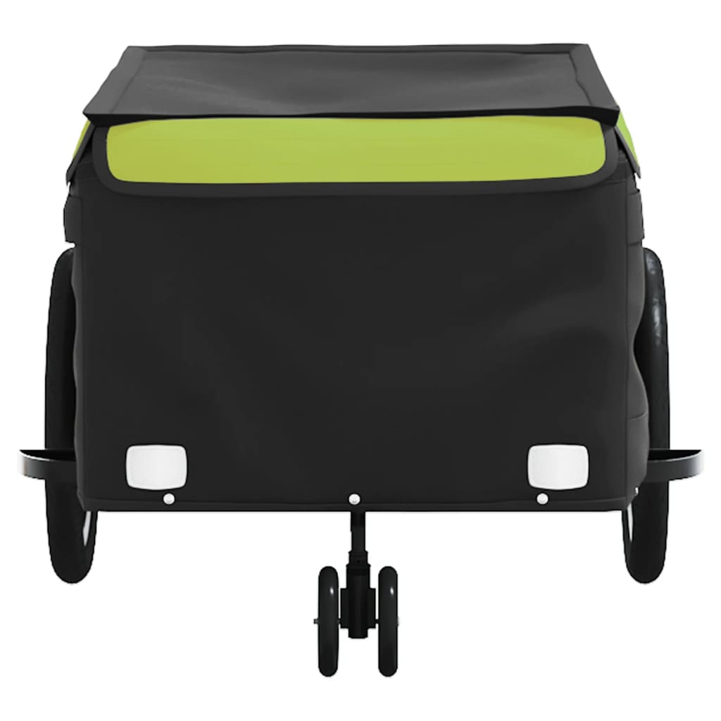 vidaXL Cykelvagn svart och grön 45 kg järn