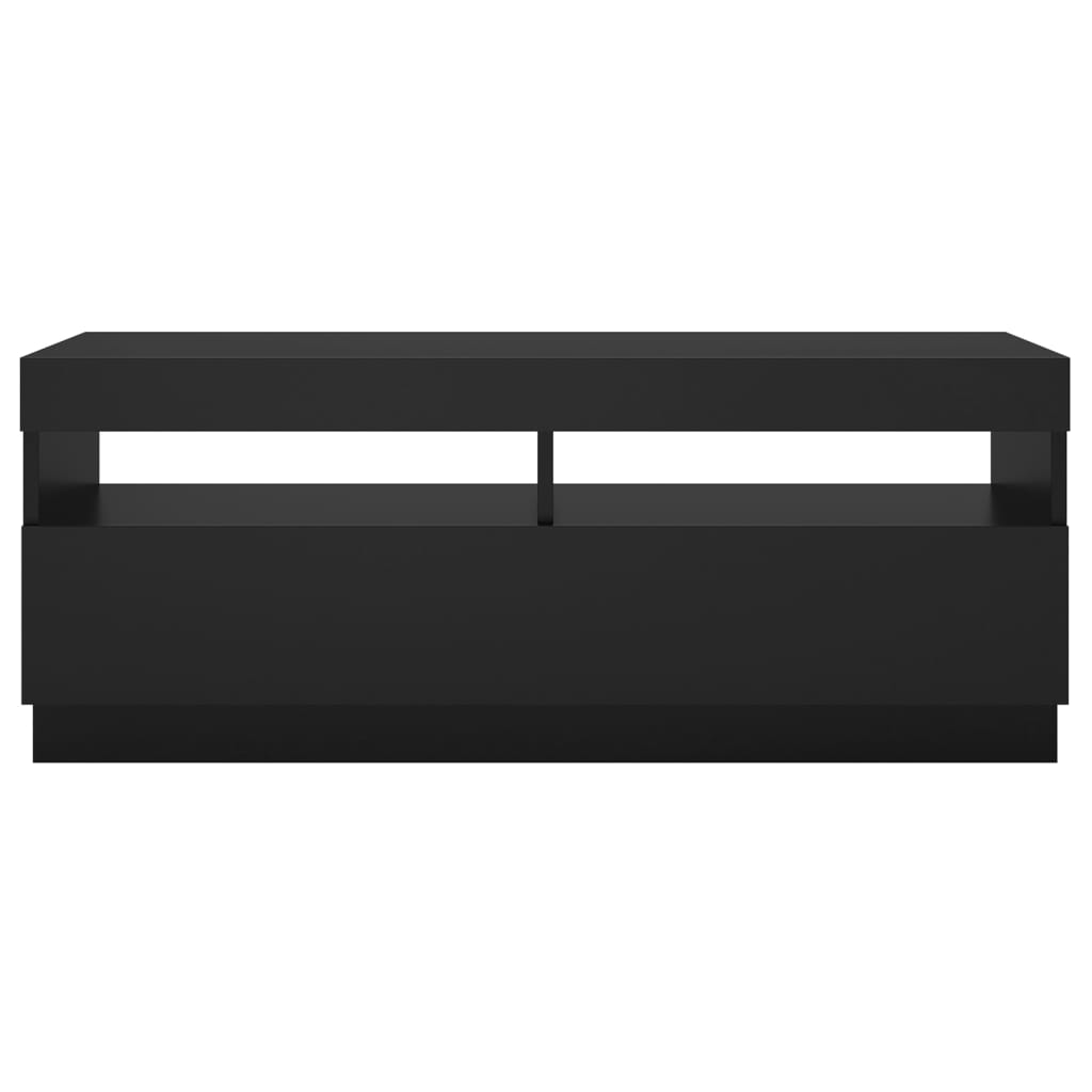 vidaXL TV-bänk med LED-belysning svart 100x35x40 cm