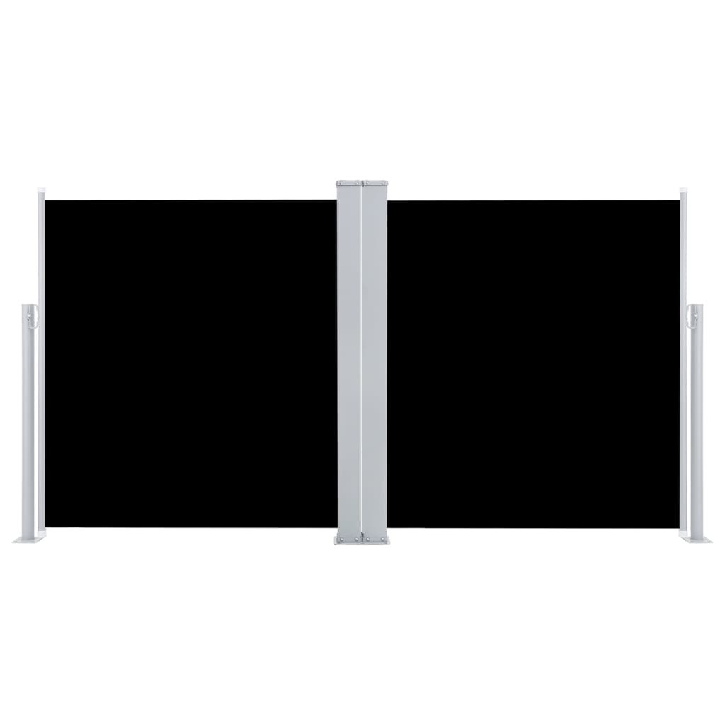 vidaXL Infällbar sidomarkis svart 120x600 cm