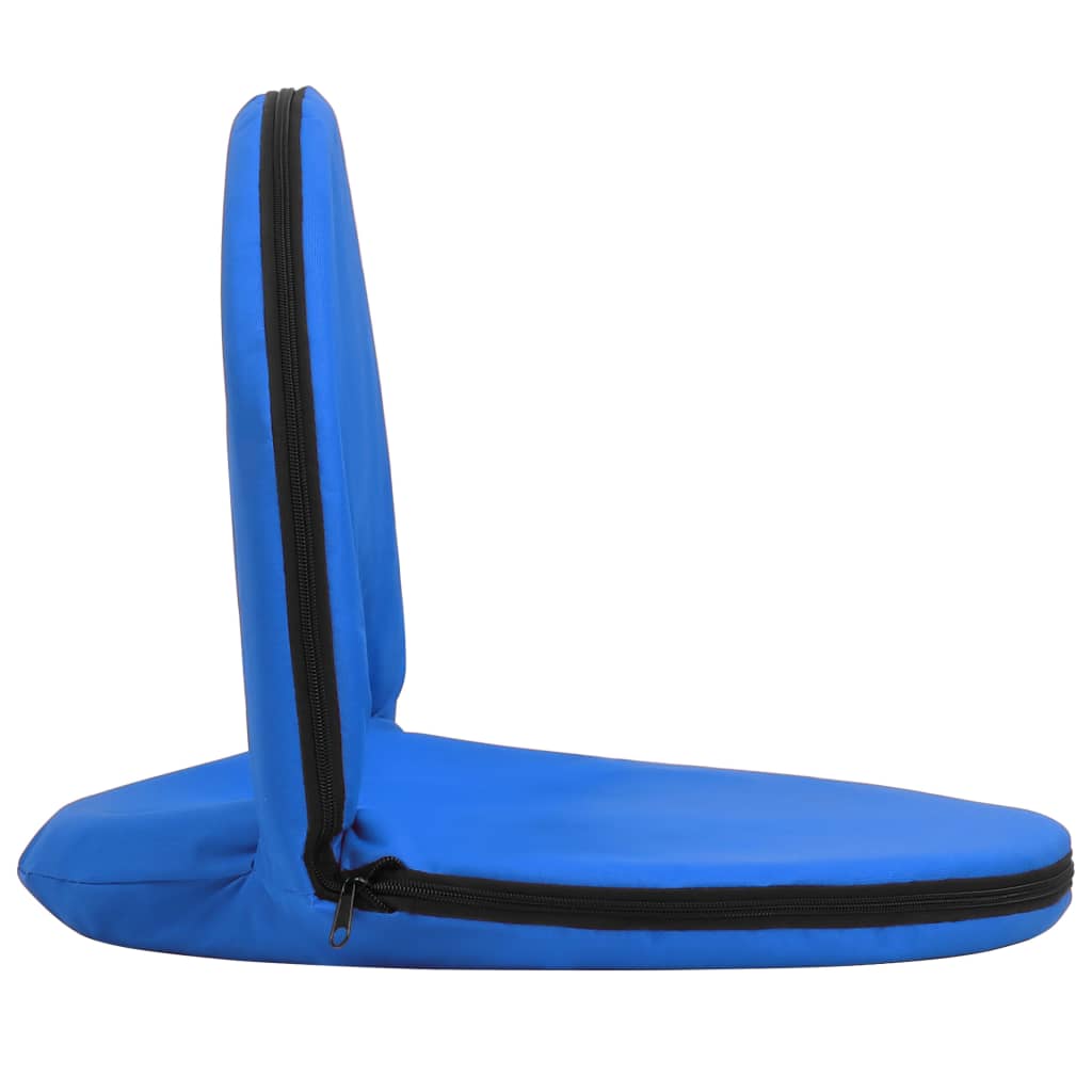 vidaXL Golvstol hopfällbar 2 st blå stål och tyg